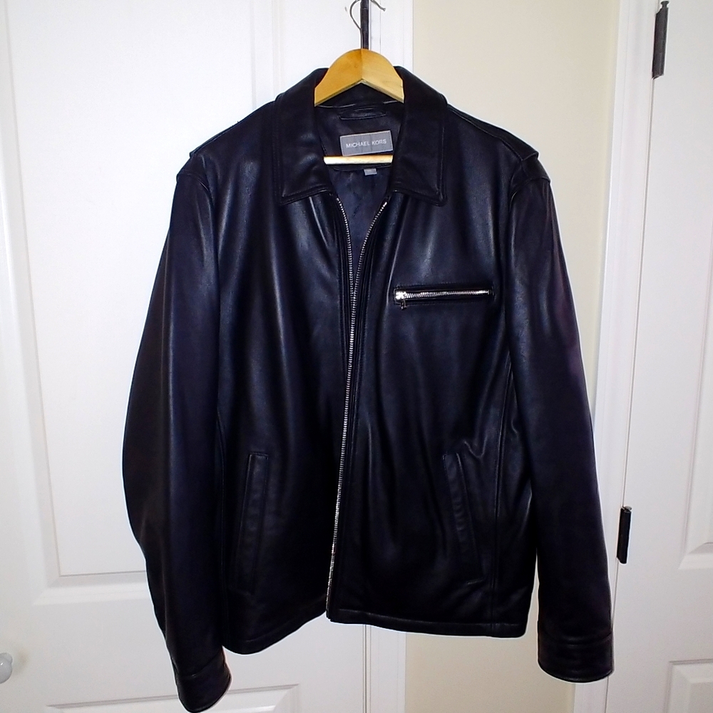 Michael Kors XL leather jacket Neiman Marcus